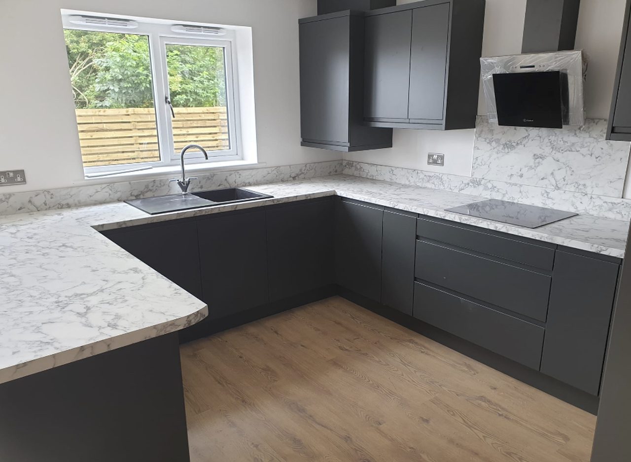 Vivo matt handleless kitchen, Tameside